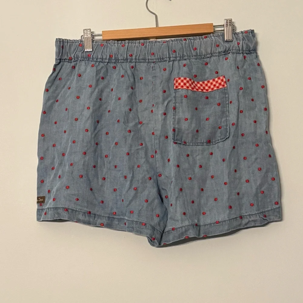 💙 Matilda Jane Cameron Chambray Dobby Shorts with red polka dots and red tassels - Picture 5 of 9